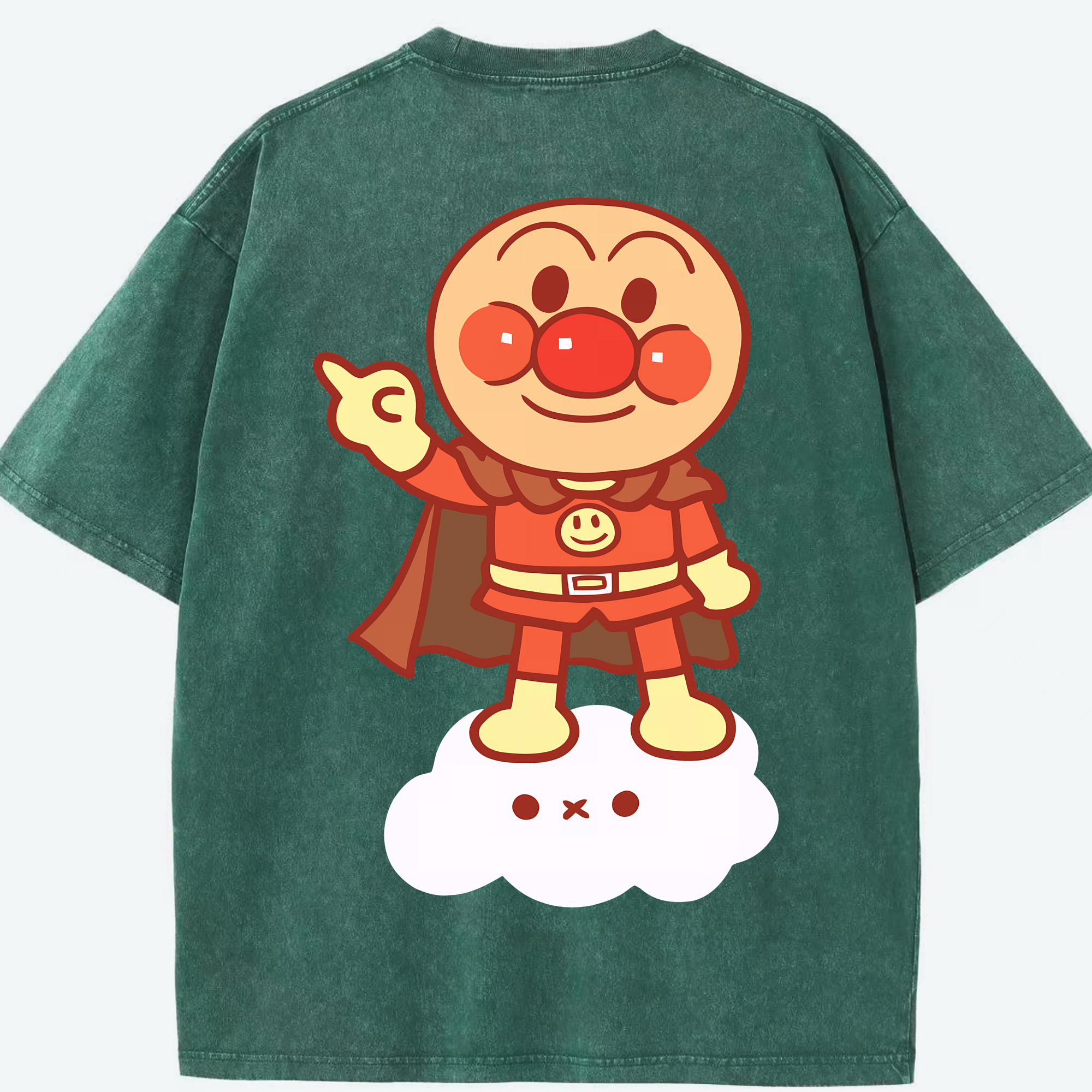 （画像用） アンパンマン Anpanman 綿100% ヴィンテージ風 半袖Tシャツ（背面プリント）